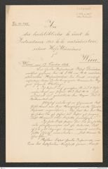 k.k. naturhistorisches Hofmuseum, Intendanzakten 1885-1896 (Hauer), Aktenzahl Z.593/1890, Seite 1